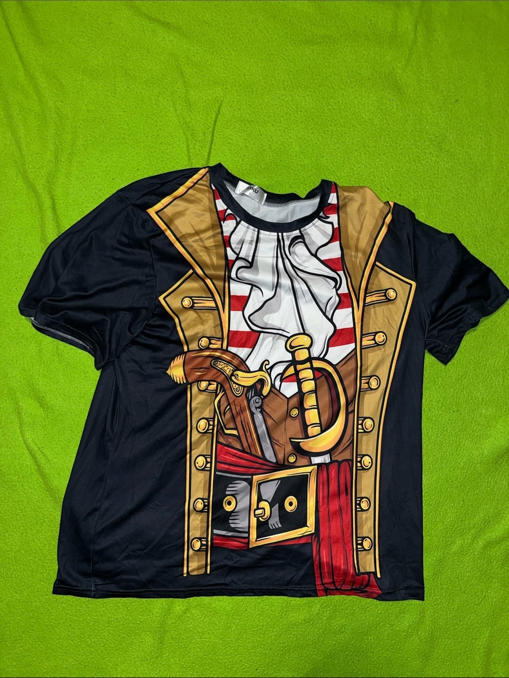 Men's Black Pirate Graphic Short Sleeve Tee